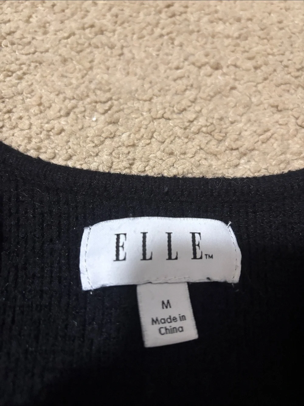 ELLE Black Ribbed Open-Front Cardigan - Picture 2 of 4